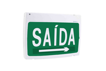 Carregar imagem no visualizador da galeria, Placa de Saída de emergência 24V (CC) Simples Face Fundo Verde - 412405
