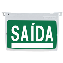 Carregar imagem no visualizador da galeria, Placa de Saída de emergência 24V (CC) Simples Face Fundo Verde - 412405