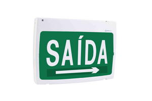 Placa de Saída de emergência 24V (CC) Simples Face Fundo Verde - 412405