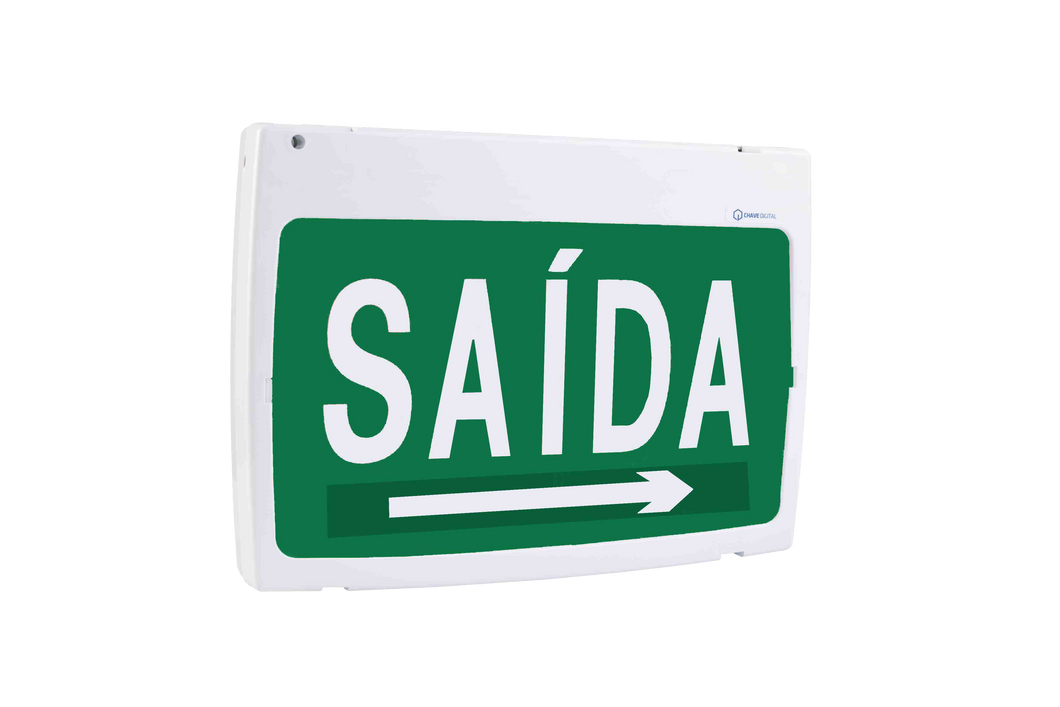 Placa de Saída de emergência 24V (CC) Simples Face Fundo Verde - 412405