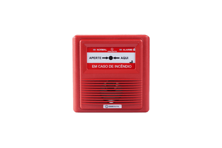 Acionador Manual Endereçável Aperte Aqui C/ Sirene IP-20 Apus - Chave Digital